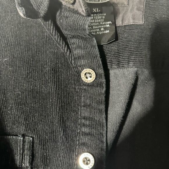 Harley Davidson  Corduroy Button Down Shirt Black XL - Picture 9 of 11